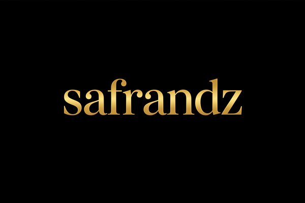 Logo safrandz or sur fond noir