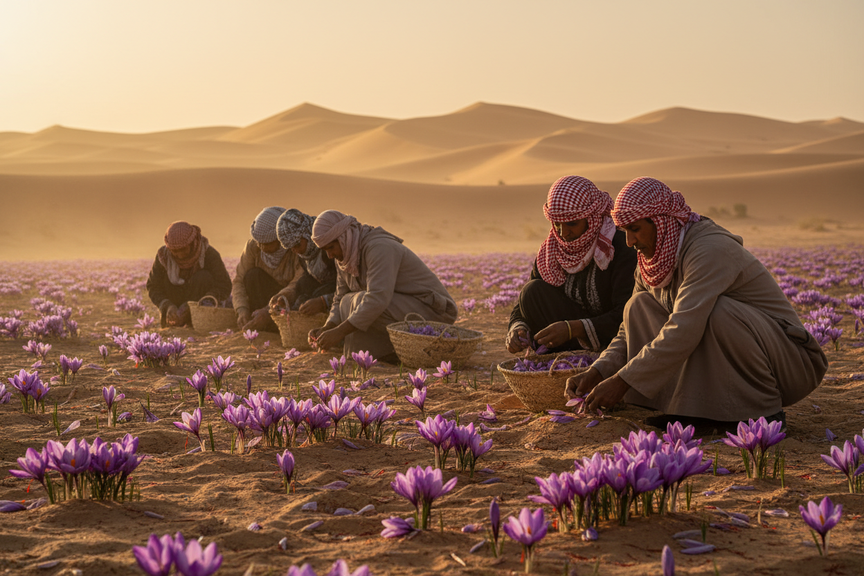 Récolte safran Sahara